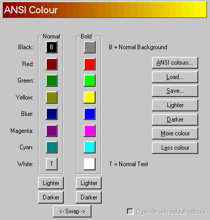 Example of colour configuration - 10K